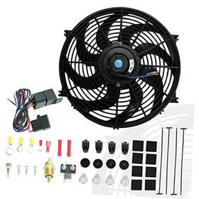 Blackhorseracing Er17502-14-bk Er17509 14 Inch Universal Electric Radiator Cooling Fans Thermostat Relay And