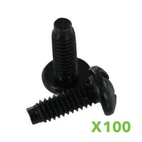 00400826 Navepoint 100 Pack Server Rack Screws 3/8 Inch Pan Phillips 12-24 Stainless Steel 19