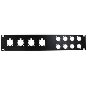 Prxtp24x8 Prox T-p2-4x8 2 Unit Unloaded Rack Panel For 8 Xlr-d And 4 Nl4 Speakon Or Nac3 P