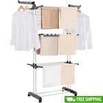 Tier Folding Clothes Drying Rack W/ Wheels 24 Rods Indoor Outdoor Use. Fixed Price $56.09.