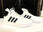 Size 10.5 Adidas Hoops Mid White Black -- Great Condition. Fixed Price $50.00.