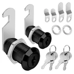 Cabinet Cam Keyed Alike Black Finish, 1-1/8'' Locks With Secure. Fixed Price $15.23.