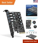 Compact Pcie Usb 3.2 Expansion Card 7 Ports For High-speed Data Transfer Needs. Fixed Price $122.99.