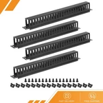 4PACK 1U 19" Cable Manager 24 Slots Horizontal Rack Mount Wire Metal Black. Fixed Price $41.16.