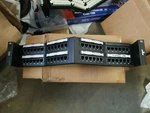 Leviton 5W597-U48 Cat 5E Universal Recessed-angled Patch Panel, 48-PORT. Fixed Price $35.00.