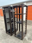 Set Of 2 Liebert Server Rack Cabinets 78 W/ Sliding Shelves No Doors. Fixed Price $599.00.