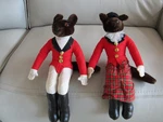 And Mrs Fox Shelf Sitters Plush Hunting Vintage 80S Equestrian Pair. Fixed Price $17.95.