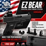 Angry Ez Bear - Optic Dove Mount + Front Sight For Glock V1 Fits Holosun Gideon. Fixed Price $59.00.