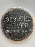 Vintage Engraved Blank 1 Oz One Troy Ounce .999 Fine Silver. This Amazing!. Fixed Price $124.39.