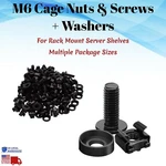 M6 Rack Mount Cage Nuts & Screws, Washers, Square Clips - Server Bag Pack Lot. Fixed Price $26.50.