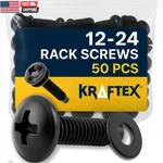 12-24 Rack Screws 50PK Mount With Nylon Washers For Server, Netw. Fixed Price $18.04.