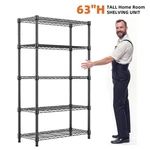 Heavy Duty 5-TIER Shelves, 14*24*63" Storage Rack Metal Wire Shelving Black Usa. Fixed Price $49.99.