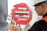 Accuformnmc Group Lock Box, 13 3.5 In, Red Plastic Clear Front. Fixed Price $157.99.