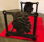 Antique Cast Iron & Brass Native American Chief Sliding Book Rack Marked 789. Fixed Price $275.00.