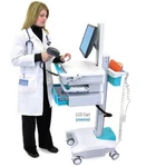 Lot -2 Ergotron SV32 Styleview Healthcare Medical Pos Pc Computer Powered Cart. Fixed Price $1549.99.