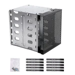 Emvanv Stainless Steel Hard Drive Cage, 5.25" To 5X 3.5" With Fan Space, Adap.... Fixed Price $31.98.
