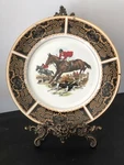 Vintage Pair Of Fine Bone China English Wall Plates With Fox Hunting Scenes 10.5. Fixed Price $155.00.