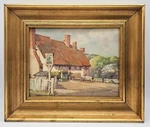 Vintage Impressionism Wall Art The Fox And Hounds Inn Gold Framed 12.5" 10.5". Fixed Price $59.99.