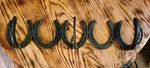 Nordic Forge Metal Horseshoe Coat & Hat Rack Western Black 6 Hooks. Fixed Price $30.00.