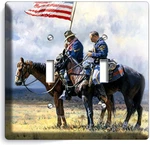 Civil War Cavalry Sergeants Union Flag 2 Gang Light Switch Plate Room Home Decor. Fixed Price $23.39.